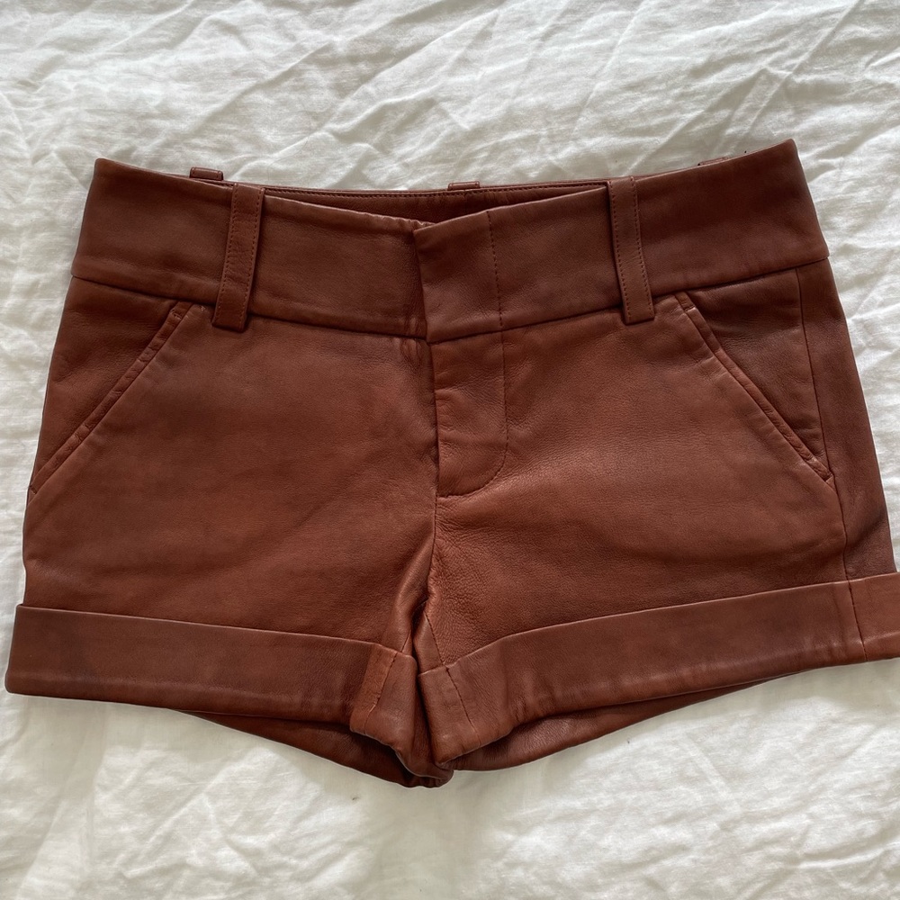 Alice and Olivia leather shorts